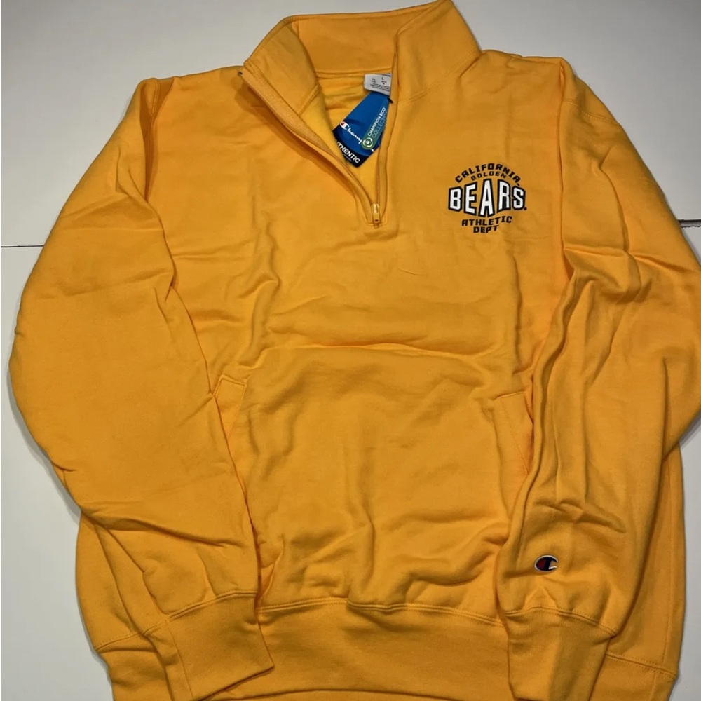 Champion Cal California Golden Bears Men’s 1/4 Zip Yellow Pullover Size L NWT